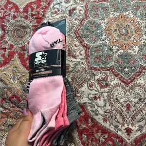 Starter women’s Pink and Gray Athletic Socks no show